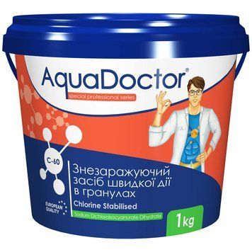Дезінфектант на основі хлору швидкої дії AquaDoctor C-60 1 кг 71104 фото