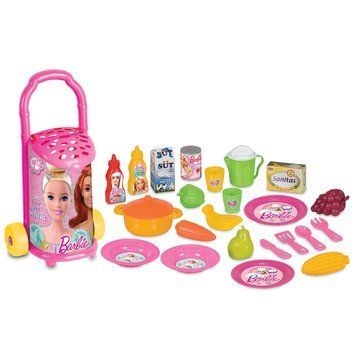 Візок з посудом та продуктами 25 предметів "Barbie" (310*570*210 мм) "dede" 01508 фото