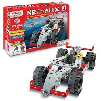 Металевий конструктор, розвиваючий "MECHANIX" №3 (202 елм./18 моделей) 01005 фото