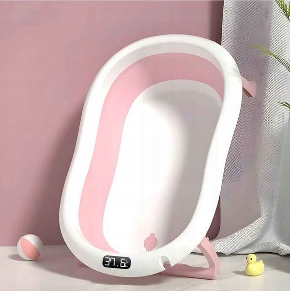 Дитяча ванна складна з подушкою, термометром Hanert KinderBad Pink 78161 фото