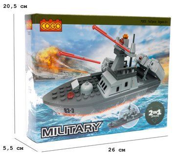 Конструктор "Армія" (167 елм.) Крейсер + Катер (2в1) / COGO 7003 фото