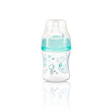 Пляшка антиколікова з широким отвором (Блакитний) 120 мл. (0+) "BabyOno" 402/01 фото