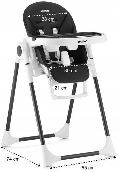 Стільчик для годування Sesttino Nui Black 67295 фото