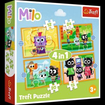 Пазли - (4в1) - "Зустрічайте Майло та його друзів"/Milo/Trefl 34654 фото