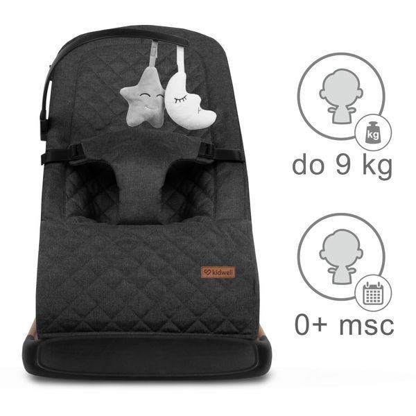 Крісло-гойдалка Kidwell LARO Black/Wooden 41448 фото