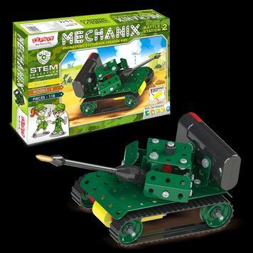 Металевий конструктор з електромотором "MECHANIX" Військові (118 елм./5 моделей) 02123 фото