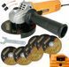 Болгарка (кутова шліфувальна машина) 2000Вт 125мм + 6 дисків Riwall Pro (Чехія) 2771045113 фото 1